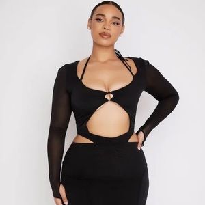 Black house of CB cut out dress marina size large bodycon